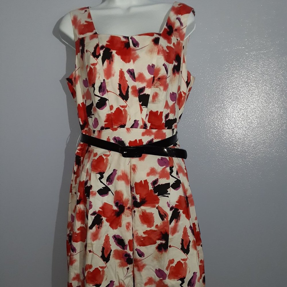 Floral Print A-line Sleeveless Dress